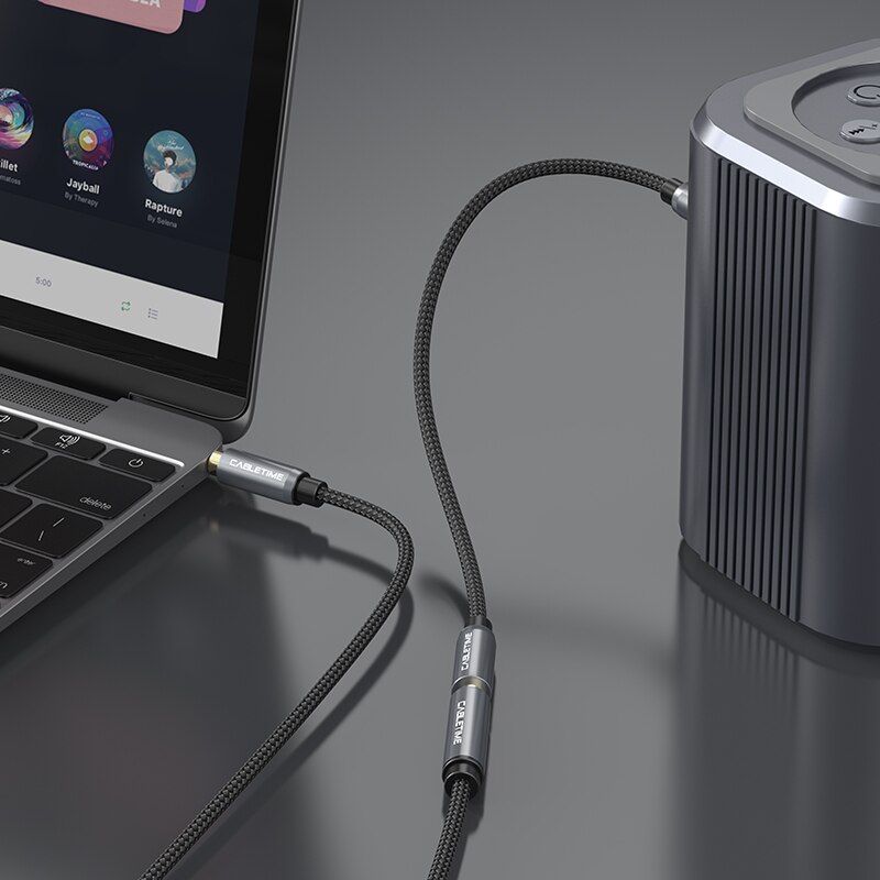 Cabletime 3.5 Mm Jack Hoofdtelefoon Upgrad Grey Audio Kabel Aux Verlengkabel M/F Voor Xiaomi Huawei P20 Versterker c104