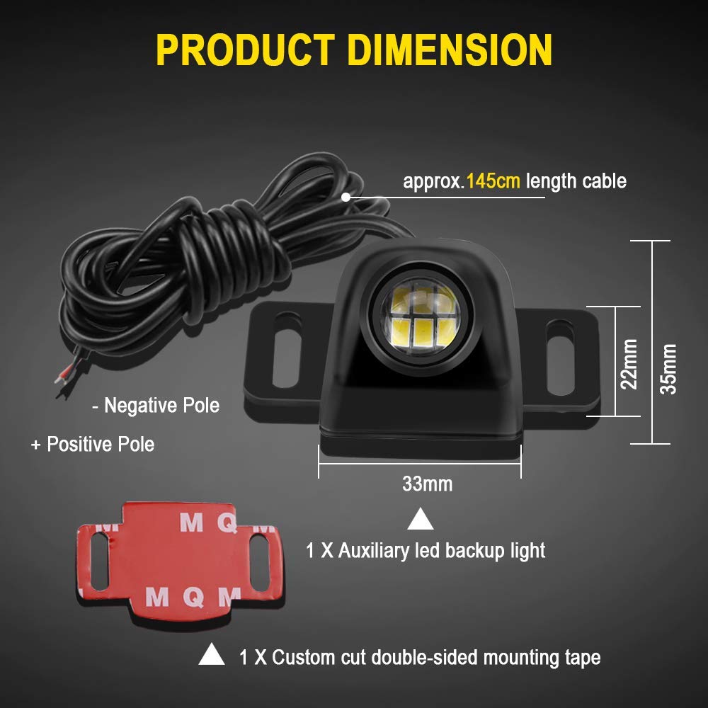 Luz LED de marcha atrás para coche y camión, lámpara de advertencia intermitente, Bombilla de estacionamiento auxiliar Universal para motocicleta, impermeable, 1 unidad