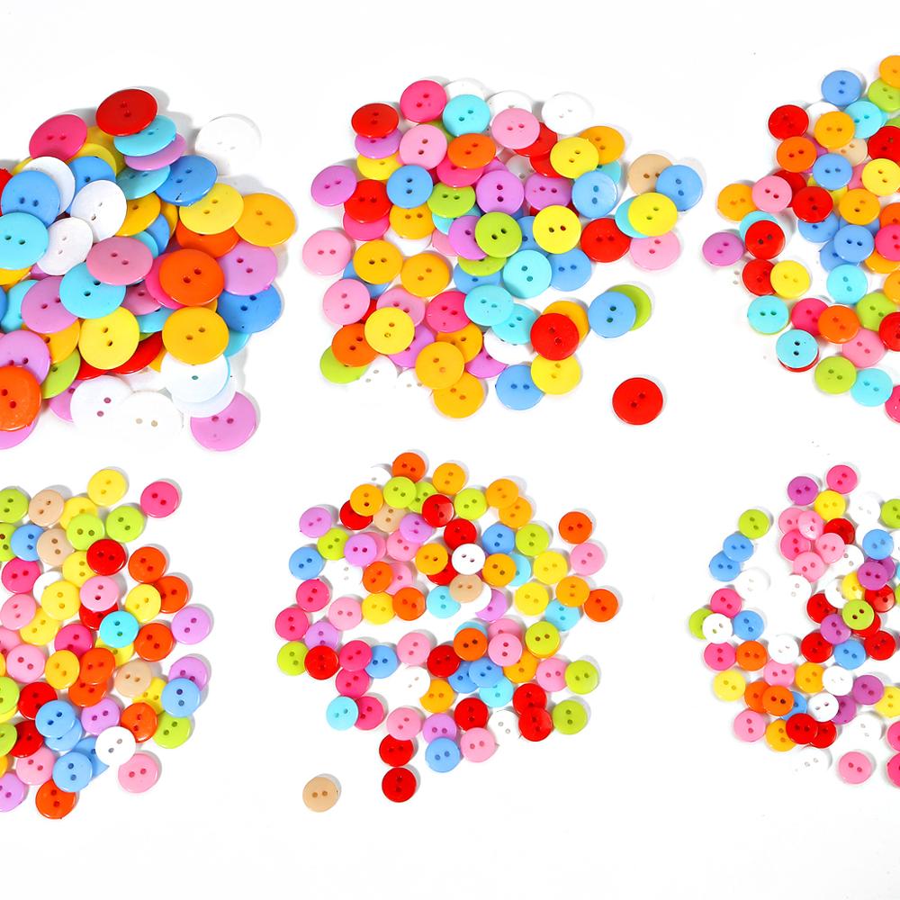 6/9/10/11/12/15/20MM Round Resin Button 2 Holes Sewing Button Scrapbooking Decoration Apparel Crafts DIY Clothes Accessories