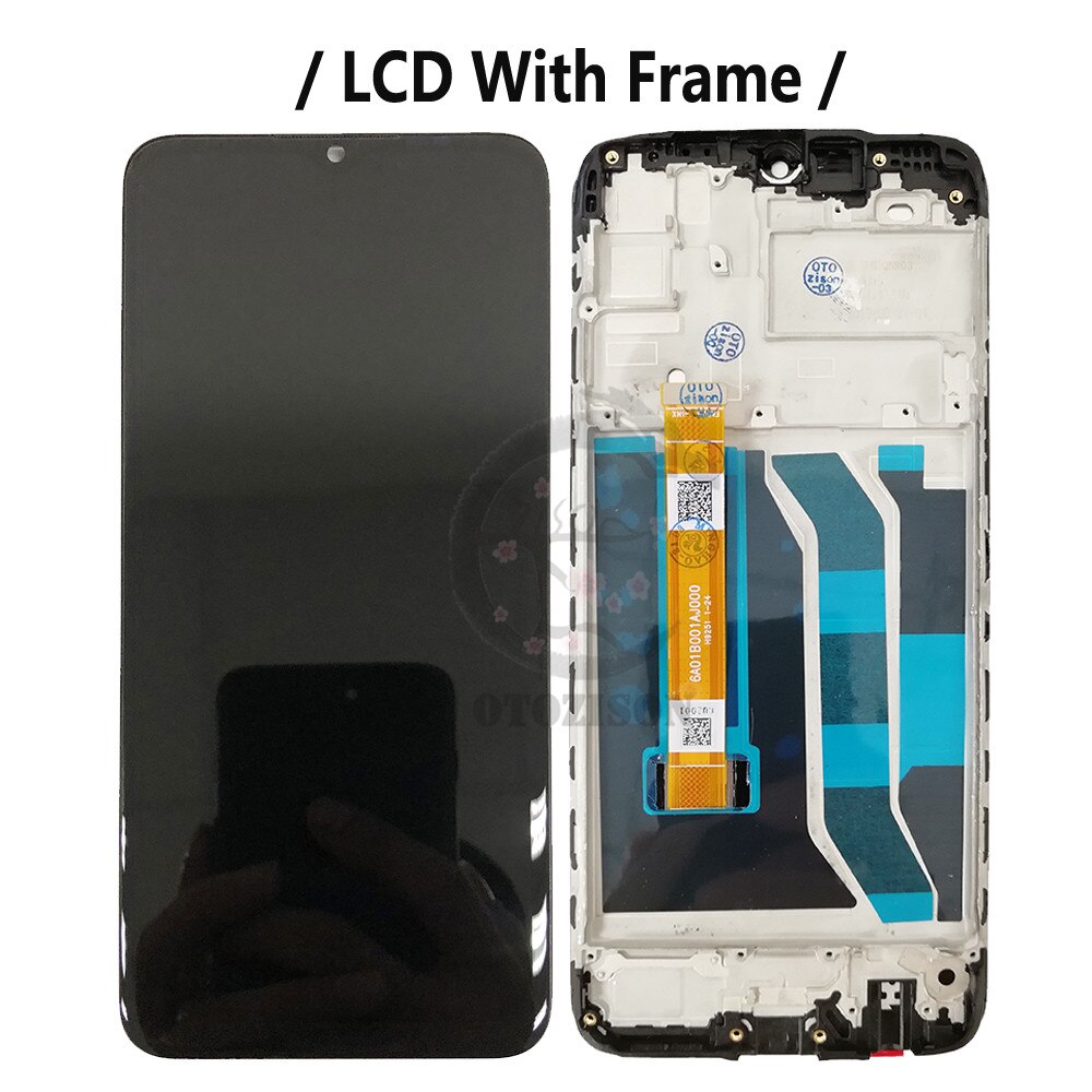 Realme 5 LCD Display Ersatz - 6.5" IPS Bildschirm mit Rahmen - Touch Digitizer Einheit: Mit schwarzem rahmen