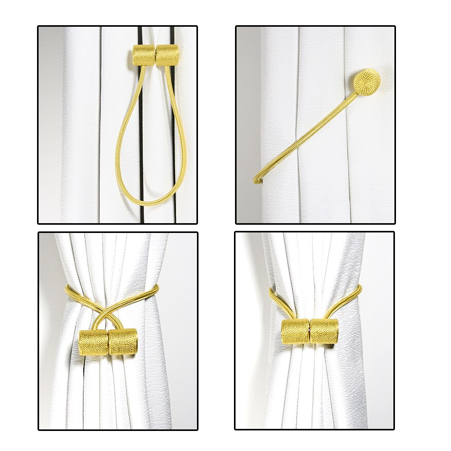 Support de rideau magnétique moderne à cordon tissé, 1 pièce, accessoire pour rideau décoratif pratique