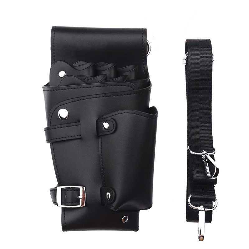 Leather Hair Scissor Pouch Bag Holster with Belt Salon Hair Stylist Barber Scissors Shear Hairdressing Waist Holder