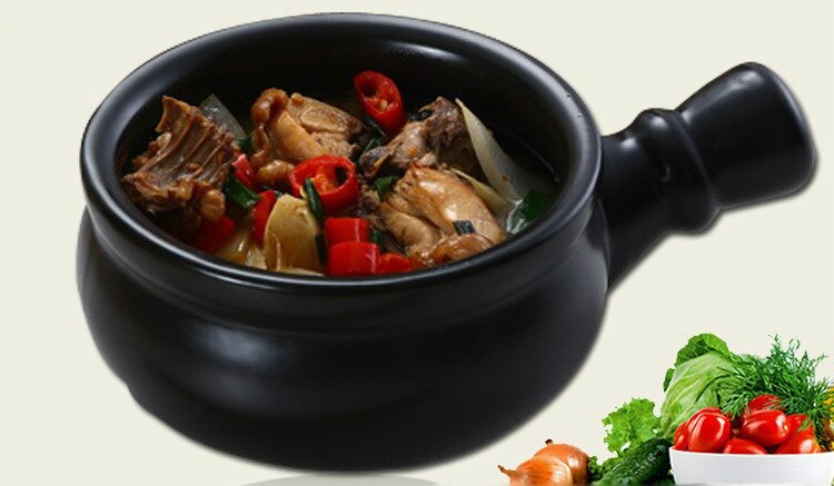 Open flame, handle, ceramic small milk pot, small casserole, milk porridge, instant noodles, ceramic pot, baby food pot