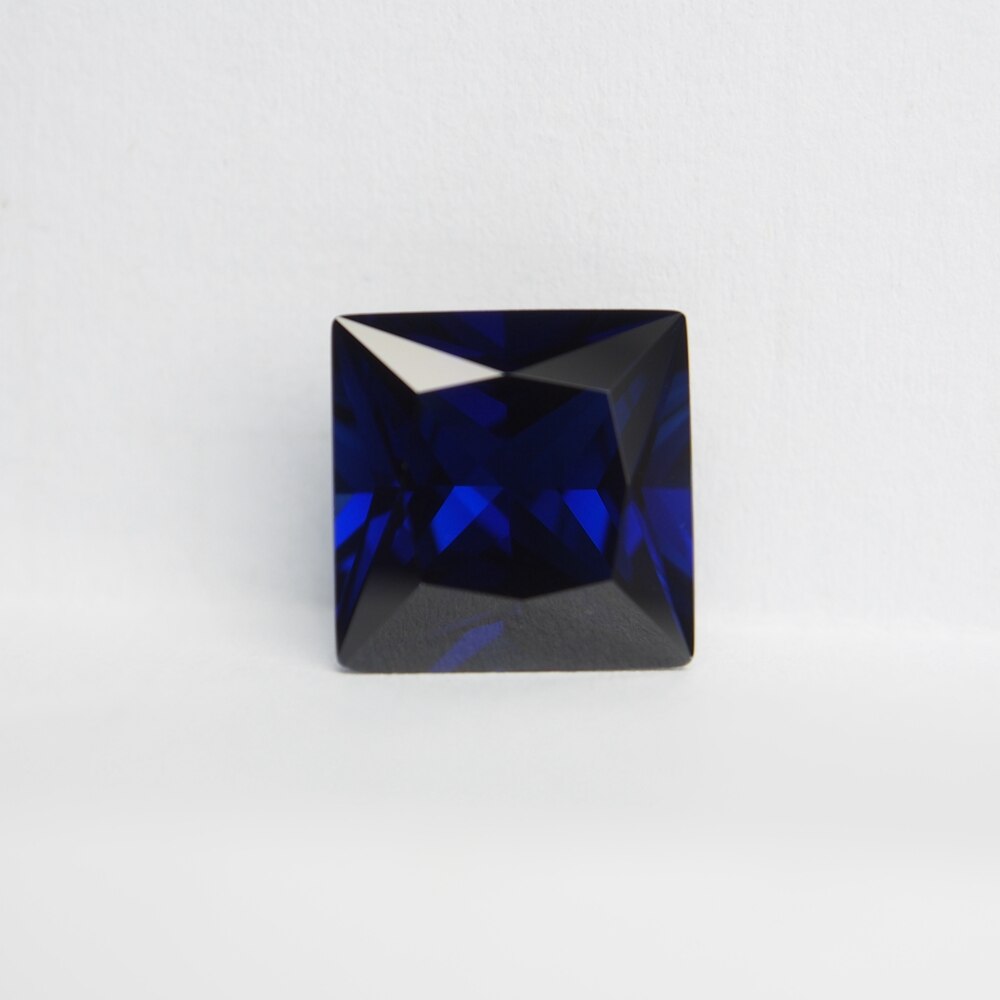 6*6mm 10 stuk/zak plein princess Cut Royal Blue sapphire stone voor sieraden maken