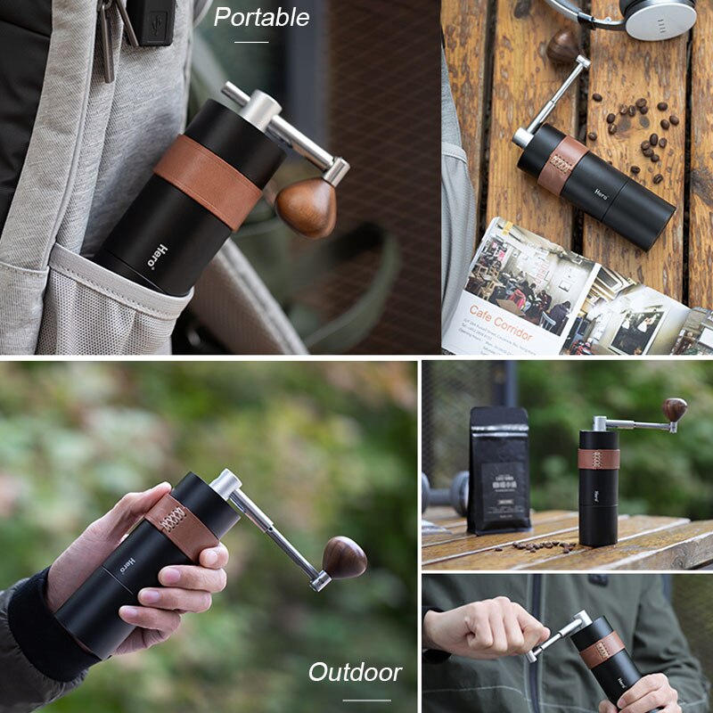 Hand Coffee Grinder Stainless Steel Conical Burr Home Office Outdoor Espresso Drip Coffee Manual Coffee Bean Mill