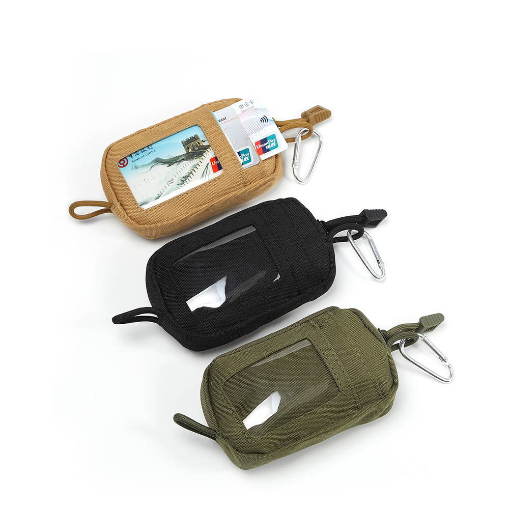 Tarjetero de nailon para hombre, billetera delgada y sencilla, resistente al agua, con cremallera