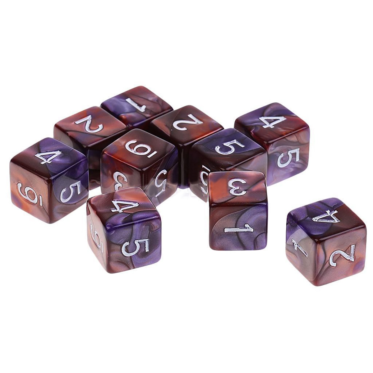 D6 Sided Dice Set Polyhedral 6 Sides 10PCS Dice For RPG Desktop Funny Games Outdoor Party Bar Tools