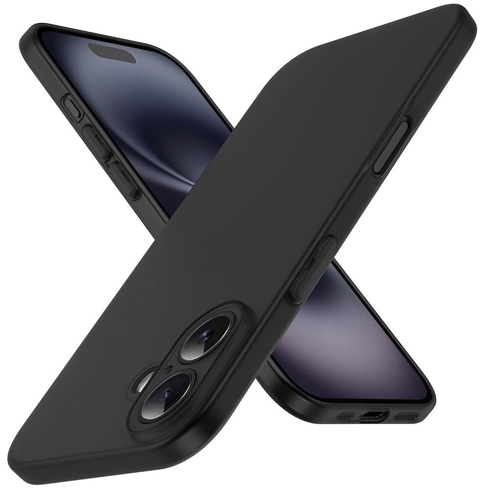 Funda de teléfono de silicona líquida para iphone 16 16e 15 14 13 12 mini 11 Pro X Xr Xs Max 16 Plus fundas de Color negro: Microfibra