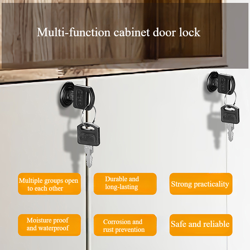 Serratura per porta dell'armadio doppia aperta Serratura per porta dei mobili con linguetta di svolta oposta a forma di 7