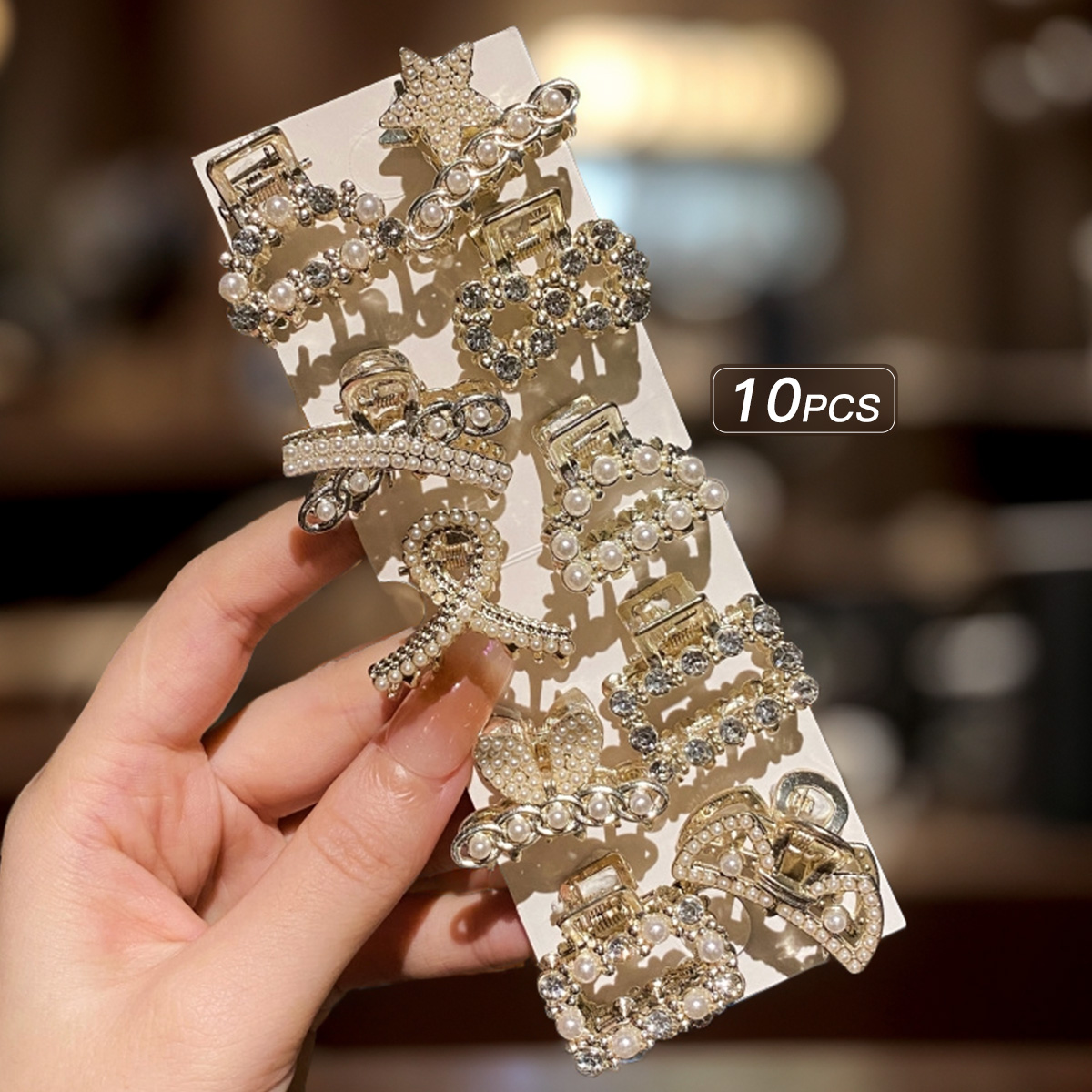10 legering strass haarclips, modieuze kleine haaraccessoires