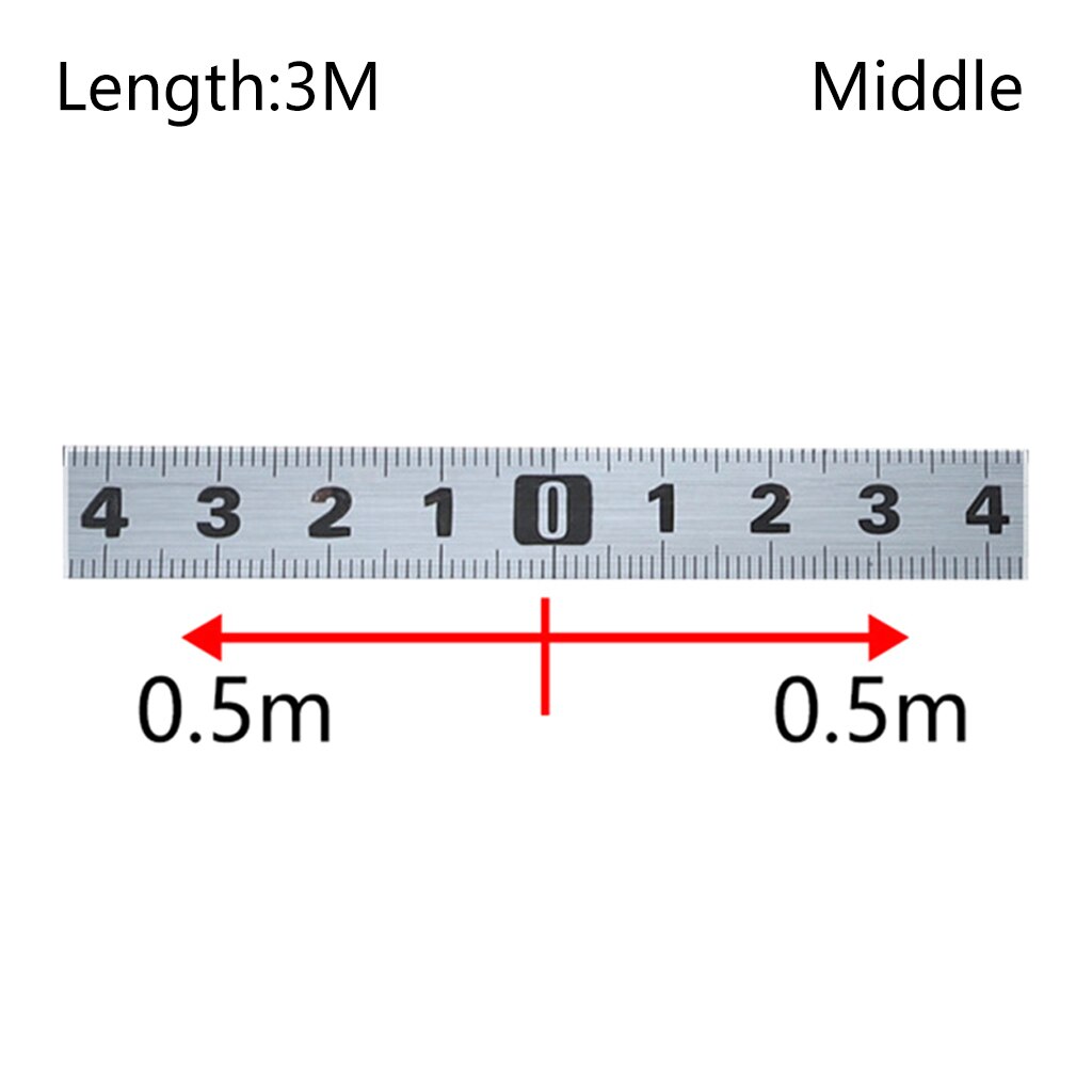 Tape Measure Metric 1M-5M Miter Track Measuring Tape Steel Ruler for T-track Router Saw Table Woodworking Tools: 3M Middel