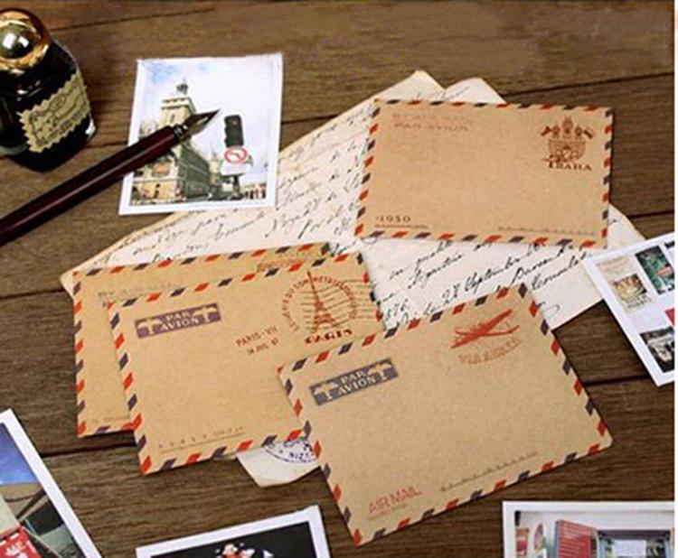 10 Stks/partij Retro Postkaart Envelop Mini Envelop Bruin Kraftpapier Vintage Envelop Briefpapier 9.6*7.3Cm