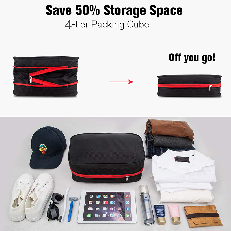 nouveaux Cubes d'emballage de Compression organisateur de bagages de voyage étanche bagage à main Nylon hommes femmes grande capacité sac de voyage