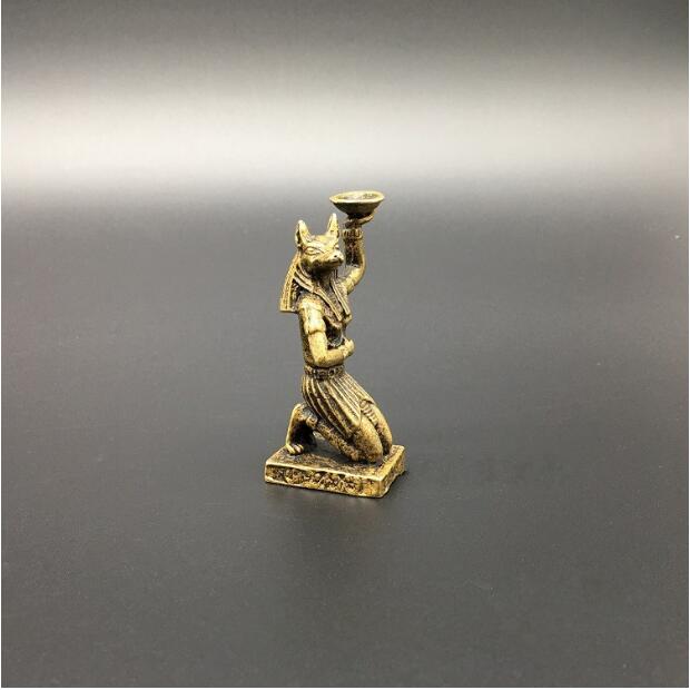 Kobber statue samling kinesisk messing udskåret anubis, en gammel egyptisk hundehovedet mand røgelse indsætte udsøgte små statuer