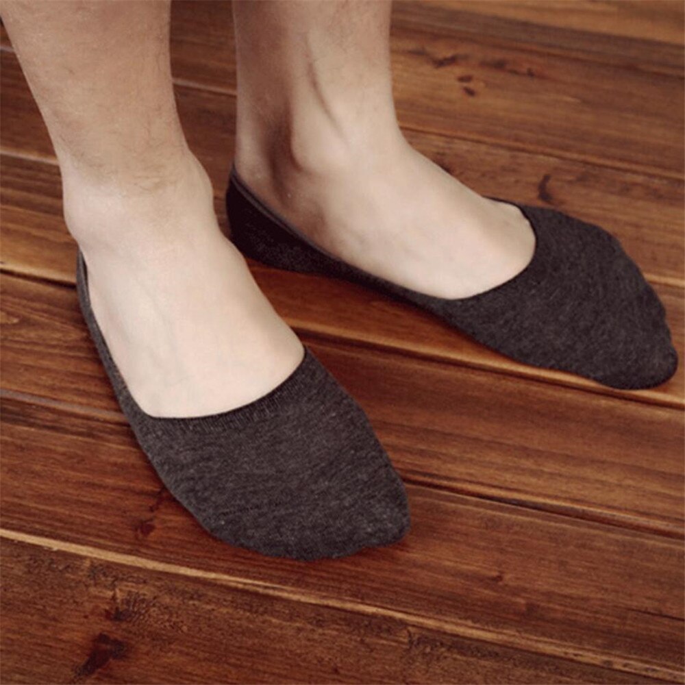 10 Pieces = 5 Pairs Socks Men Invisible Cotton Low Cut Socks Slipper Silicone Anti Skid Boat Socks Unisex Chaussette