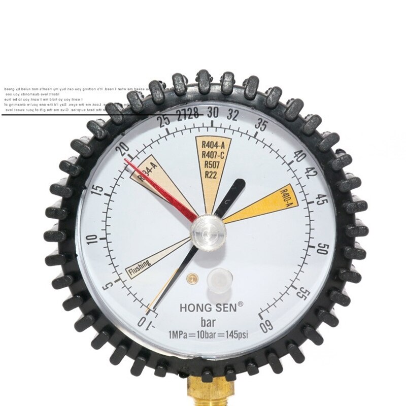 Air Conditioning Refrigeration Test Nitrogen Pressure Gauge Simple Refrigerant Table for R134A, R22, R410A