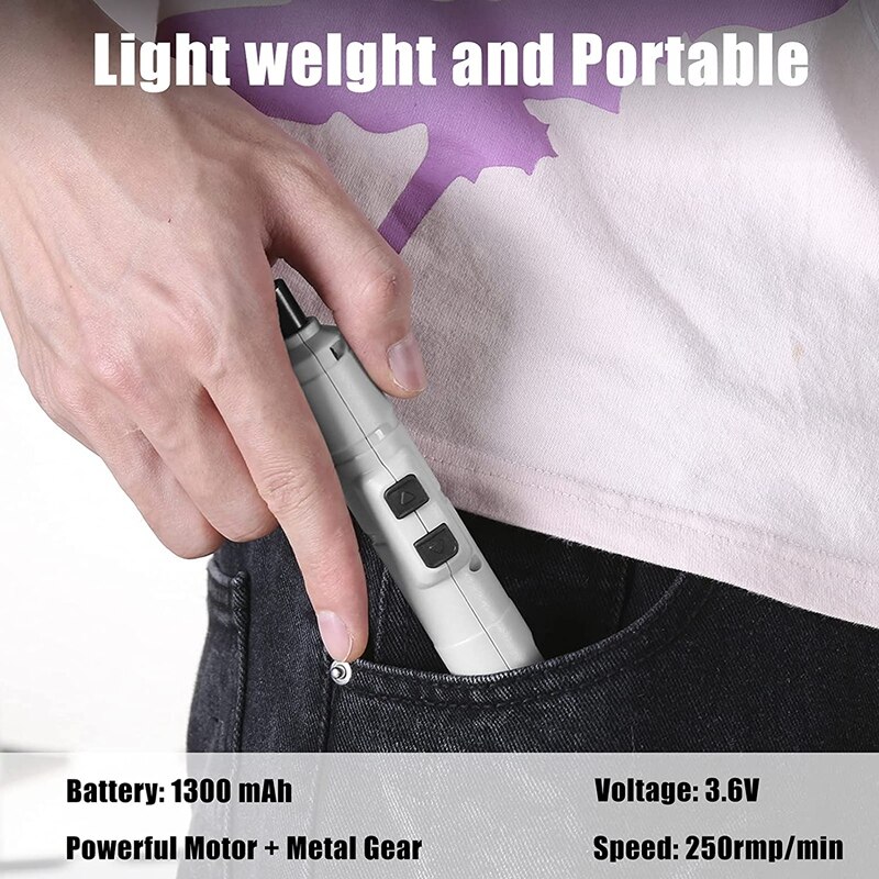 Electric Screwdriver 3.6V Small Cordless Screwdriver, USB Fast Charge Screwdriver Kit, Pen-Sized Mini Screwdriver