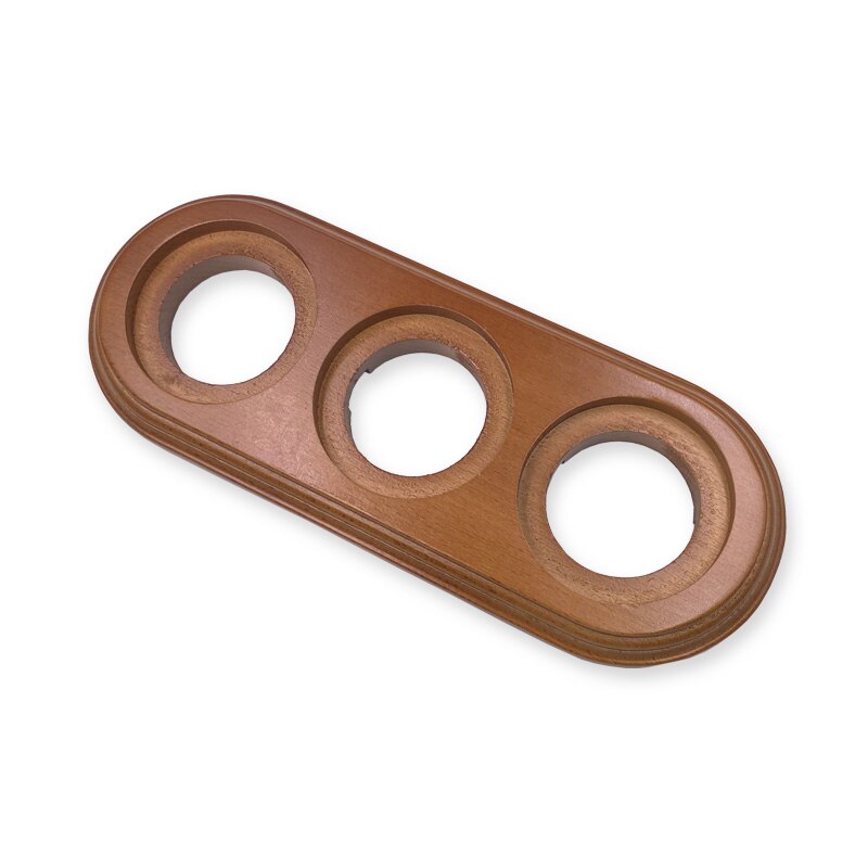 Home Improvement Retro Switch Socket Wooden Base Wall Lamp 1-3 Gang Power Switch EU Socket Wooden Base