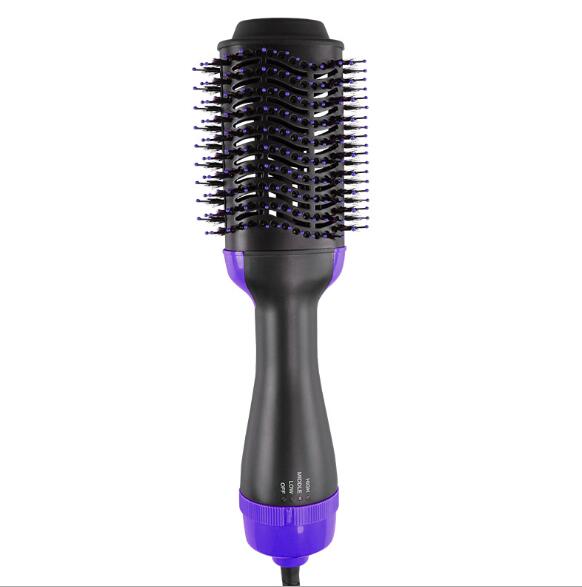2 In 1 Elektrische Pro Föhn Borstel Krultang Haar Krultang Ionen Keramische Roterende Haardroger Kam Föhn styling Tool: Paars / Au
