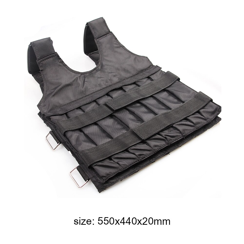 Gilet Lesté Réglable 50 Kg – Noir, En Tissu Oxford, Pour Entraînement Fitness Et Musculation