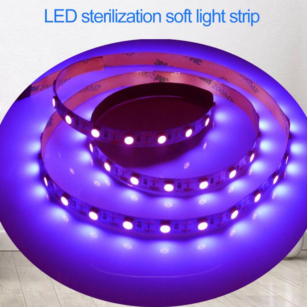 1M UV Sterilizer Lights LED Strip Light UV Lamp USB UV-C 5V 3W Lamp Sterilization Household Sterilizing Lamp