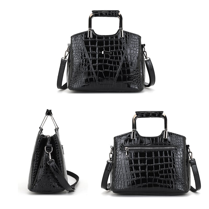 Lakleder Vrouwen Handtassen Krokodil Patroon Schoudertassen Voor Vrouwen Dames Crossbody Tassen Sac A Main