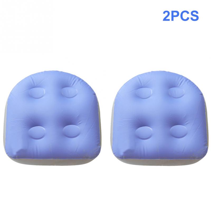 Almohadilla trasera multifuncional, cojín de Spa, alfombrilla de masaje, asiento elevador inflable blando, respaldo suave relajante, apoyo para adultos, niños, baño Pil: Blue 2pcs