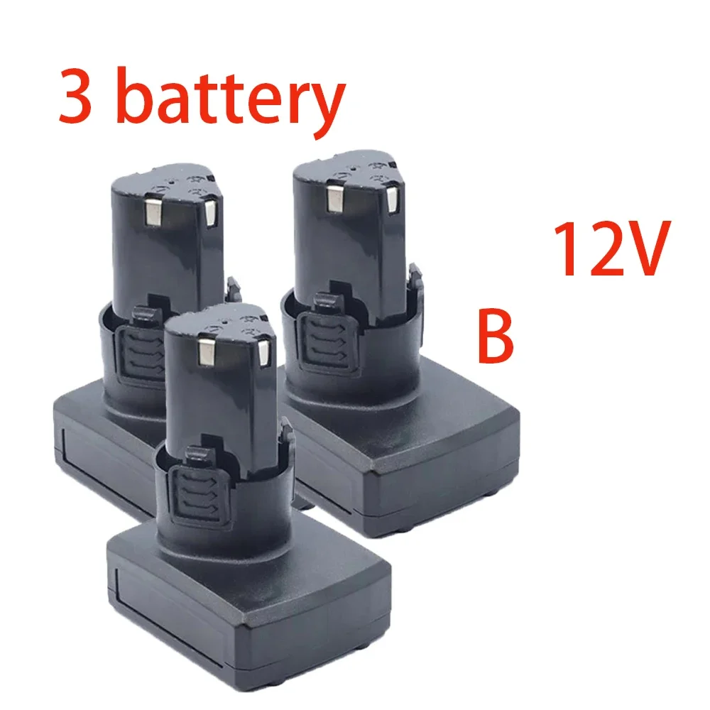 Batería recargable Universal de alta capacidad, 12V, 6800mAh, para herramientas eléctricas, destornillador eléctrico, taladro eléctrico, batería de iones de litio: Gris claro