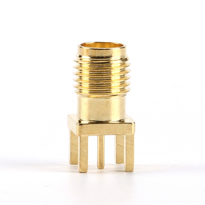 Clavija soldadura hembra SMA, borde de tuerca, Clip PCB, montaje recto, conector RF chapado en oro, soldadura de receptáculo, 2/5/10 Uds.