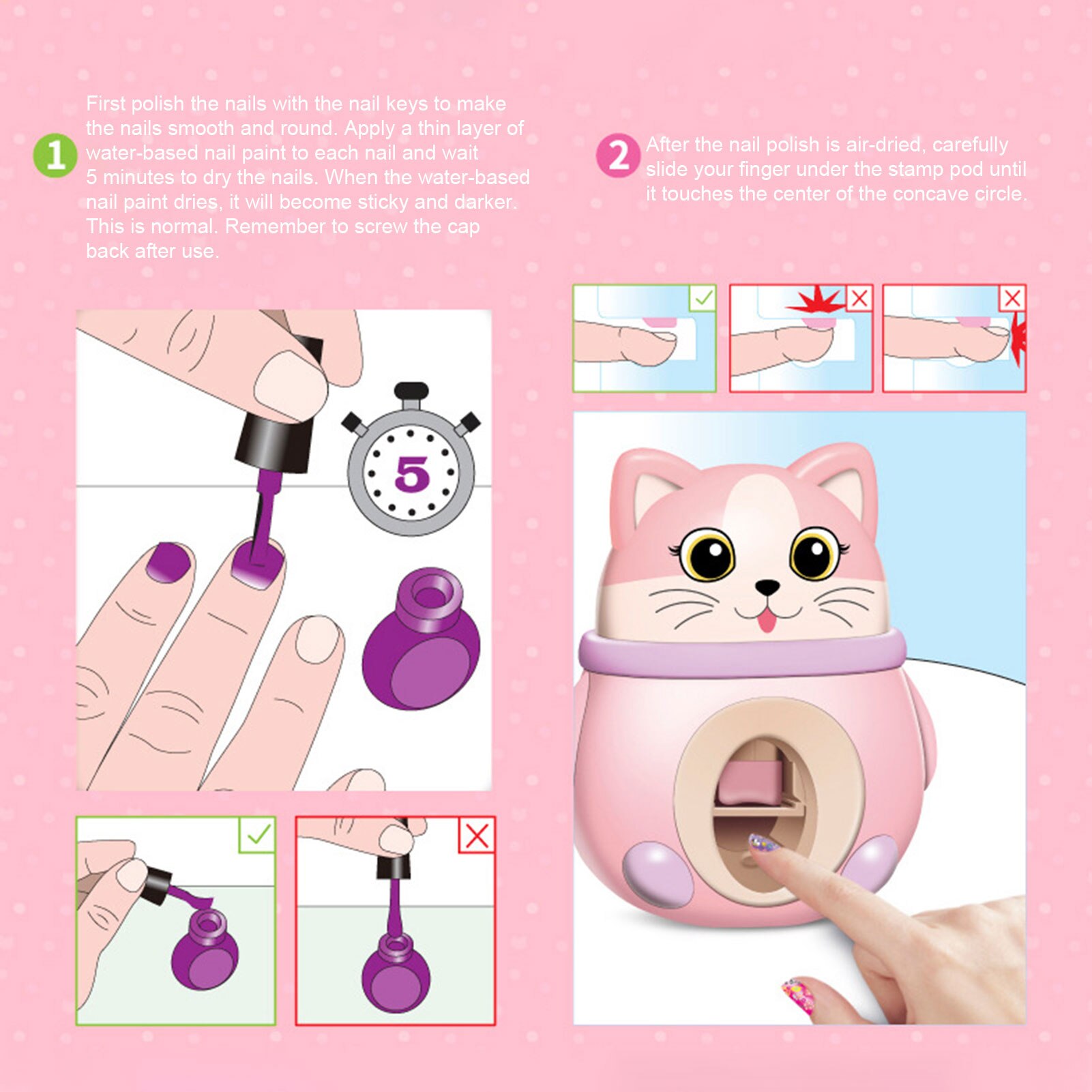 Kit de manucure pour enfants, 15 pièces, vernis à ongles lavable, Machine à faire soi-même, cosmétiques pour filles, jeu de simulation, tampon à ongles, Kit d'art