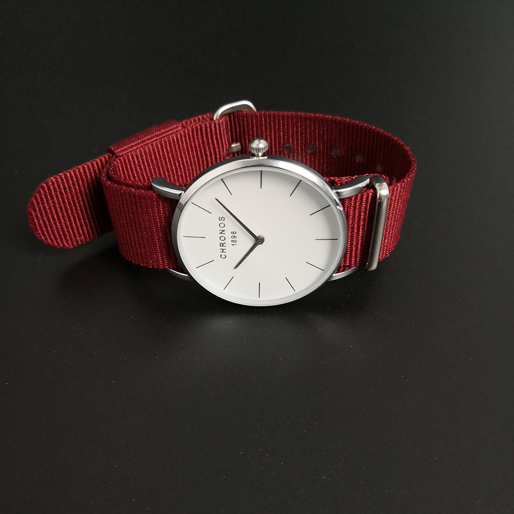CHRONOS 1898 Lässig Nylon Uhren Damen Männlichen Minimalistischen Dünne Armbanduhren Paar Liebhaber Uhr Relogio Masculino CH02