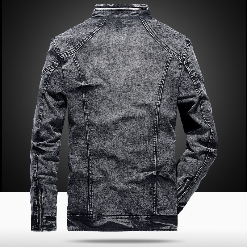 Vestes en Denim pour hommes, Vintage, coupe cintrée, couleur unie, tenue à la , noir, bleu, collection décontracté