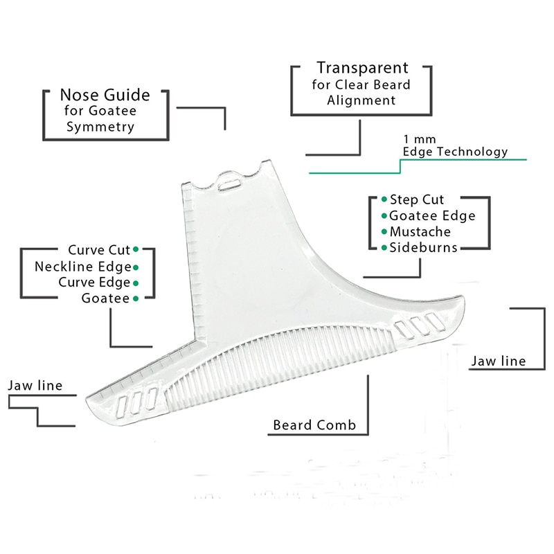 Beard Stencil Guide Template Comb Beard Shaping Styling Tool For Men Style Beard Hair Line Up Edging Tool