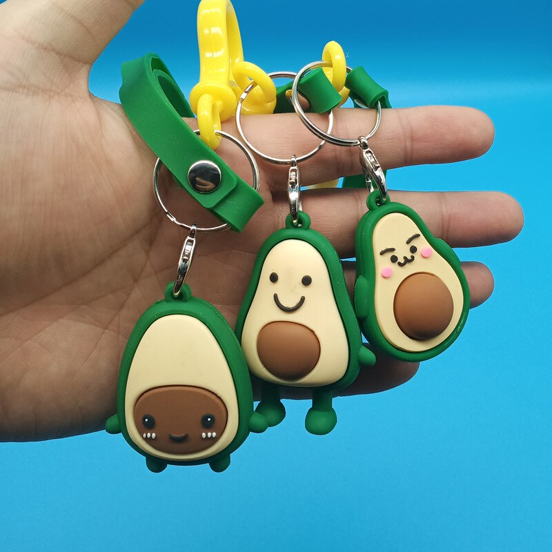 PVC souple Silcone Fruit avocat porte-clés cartable sac à main pendentif petits activité pratique