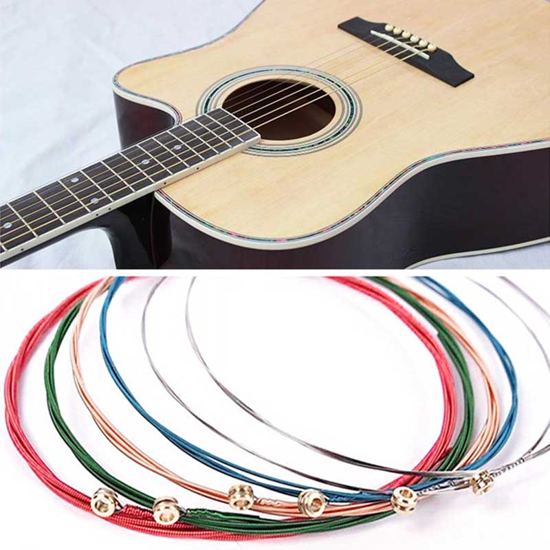 1 Set 5/6 Stuks Regenboog Multicolor Gitaar Snaren E-A Voor Akoestische Gitaar Folk Klassieke Gitaar Multi Kleur