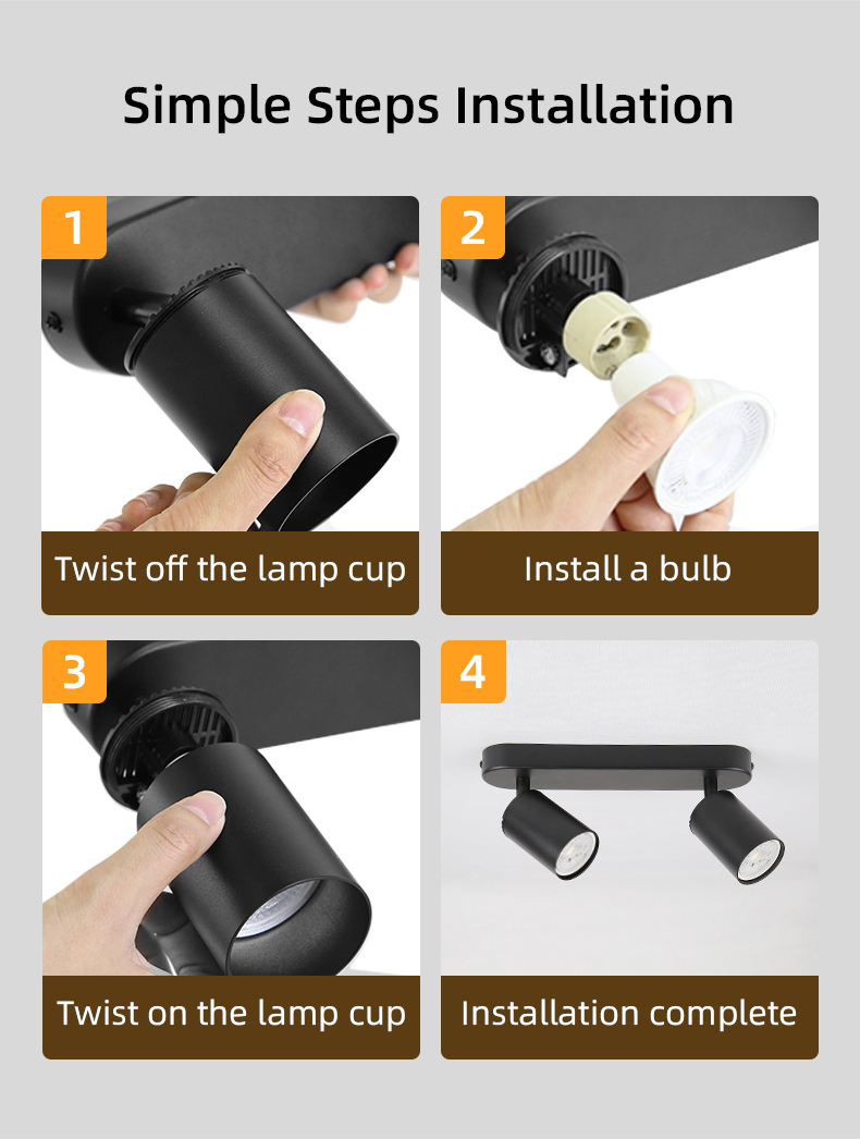 220V LED Spot Lights Home Decoration Ceiling Lights GU10 Adjustation Sport Lighting For Bedroom Kitchen 3 Color Track Lighting