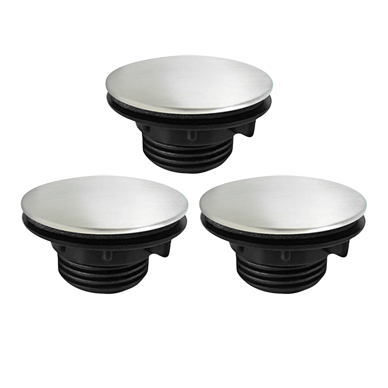 3pcs Brushed Stainless Steel Tap Hole Cover Sink Easy Install Blanking Plug Bathroom Hardware Drain Kitchen Accessory Home: B