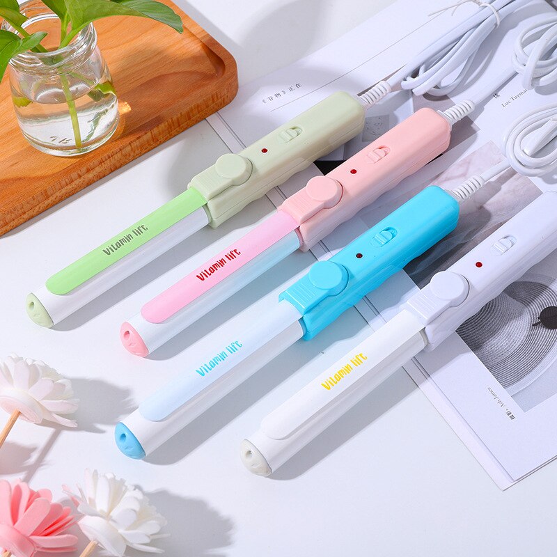 Mini palo para rizar el cabello con estampado de frutas, rizador de pelo eléctrico de pequeña potencia, herramientas de estilismo para el cabello