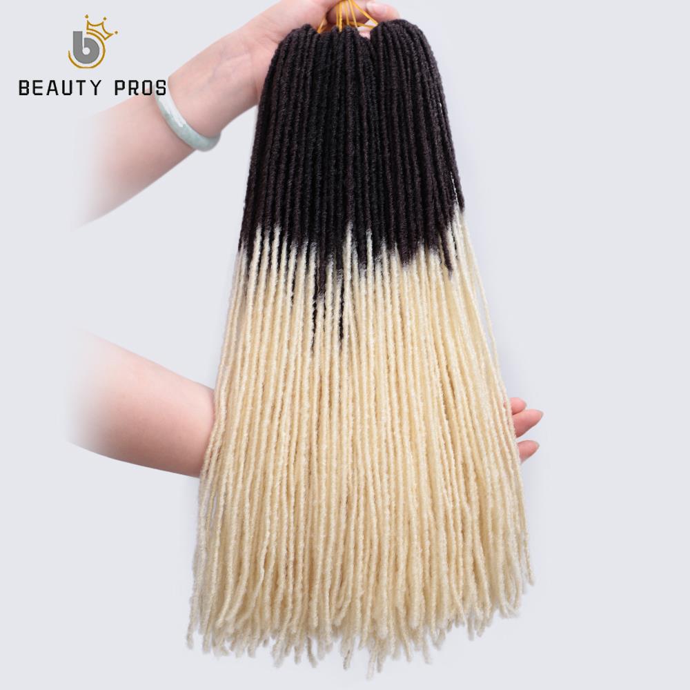 BEAUTY PROS Sister Locks-trenzas de ganchillo con degradado Dreadlocs, 18 pulgadas, pelo trenzado sintético Dread Loc para mujer: T613