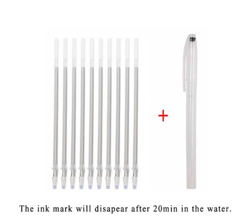 1Set Fabric Markers Pencil Fade Out for Drawing Lines Disappearing Marker Pens PP Multi Purpose DIY Craft Sewing Accessories: silver water vanish