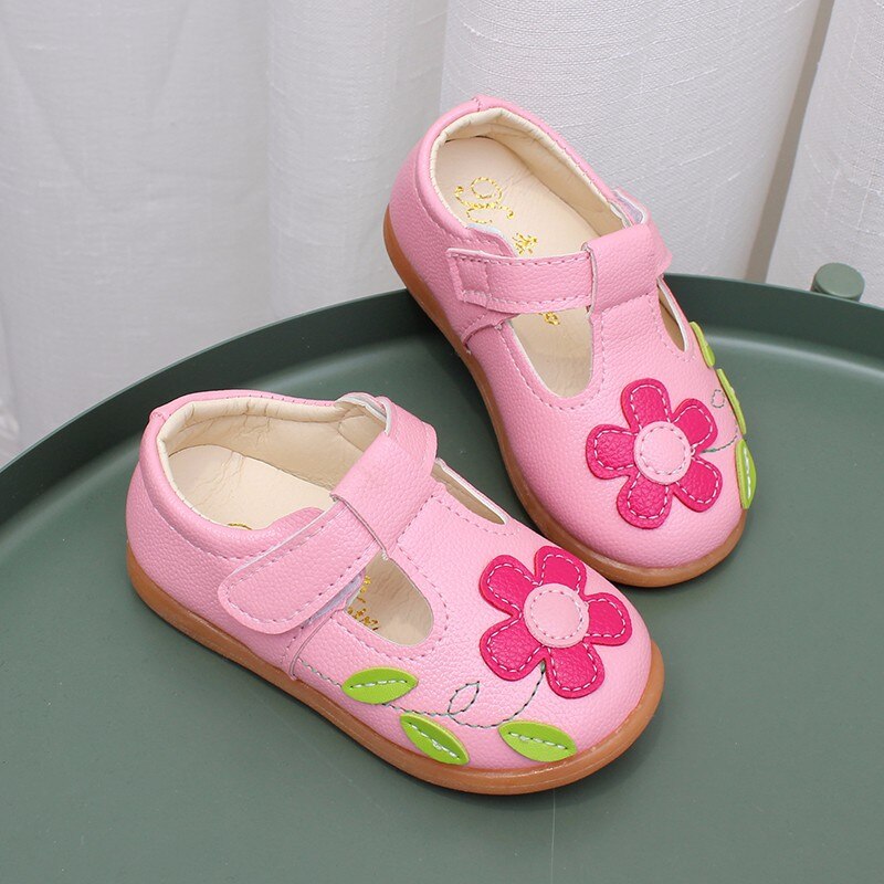 Hvit rosa blomst småbarnssko til baby jenter myk bunn liten jente prinsesse sko barn chaussure fille 1-7 år barn