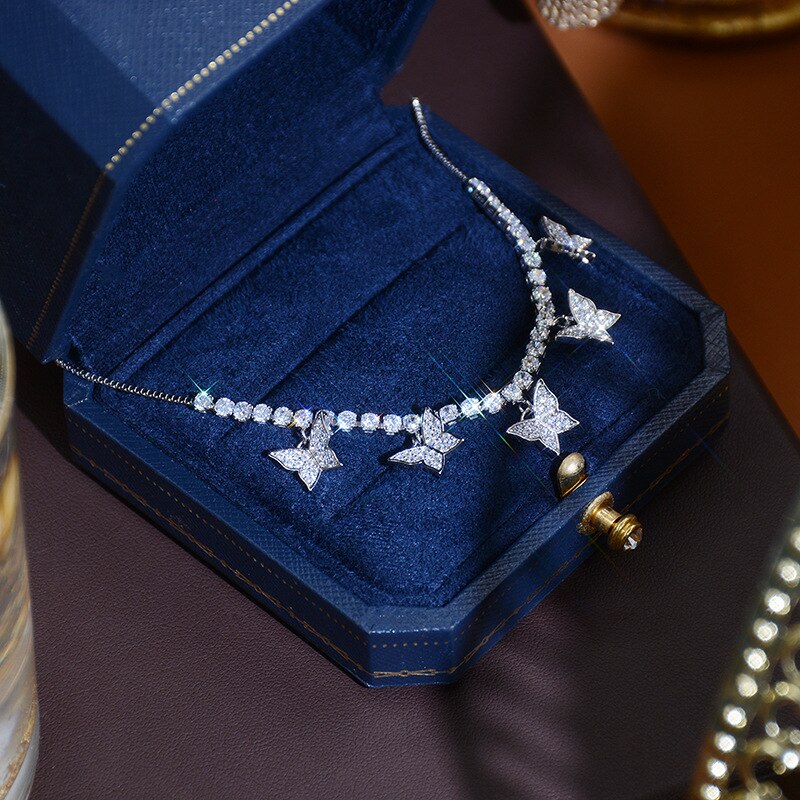 Luxus Geometrie Herz Armbänder Für Frauen Einstellbar Schmetterling Zirkonia Bling Strass Armbinde Perlen Kette Partei Schmuck