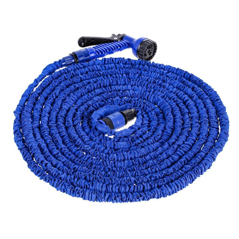 25ft-200ft uitbreidbare flexibele waterslangen van hoogwaardig textiel, multifunctioneel spuitpistool voor auto, tuin en huis: 100ft blauw