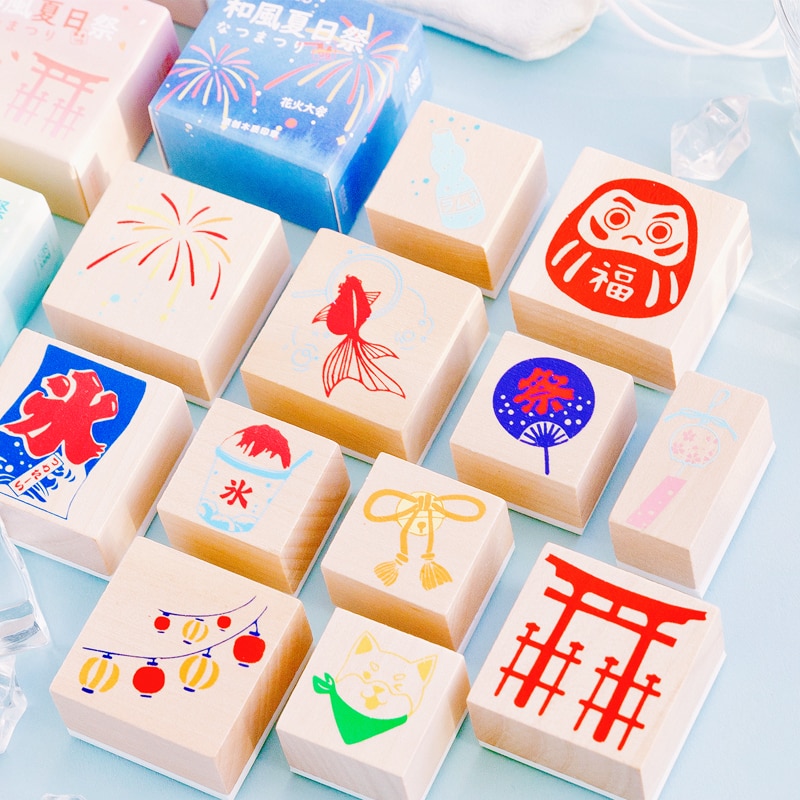 Sommar soft breeze serie stämpel gör-det-själv trä gummistämplar tätning för scrapbooking studentpris reklam japanska brevpapper