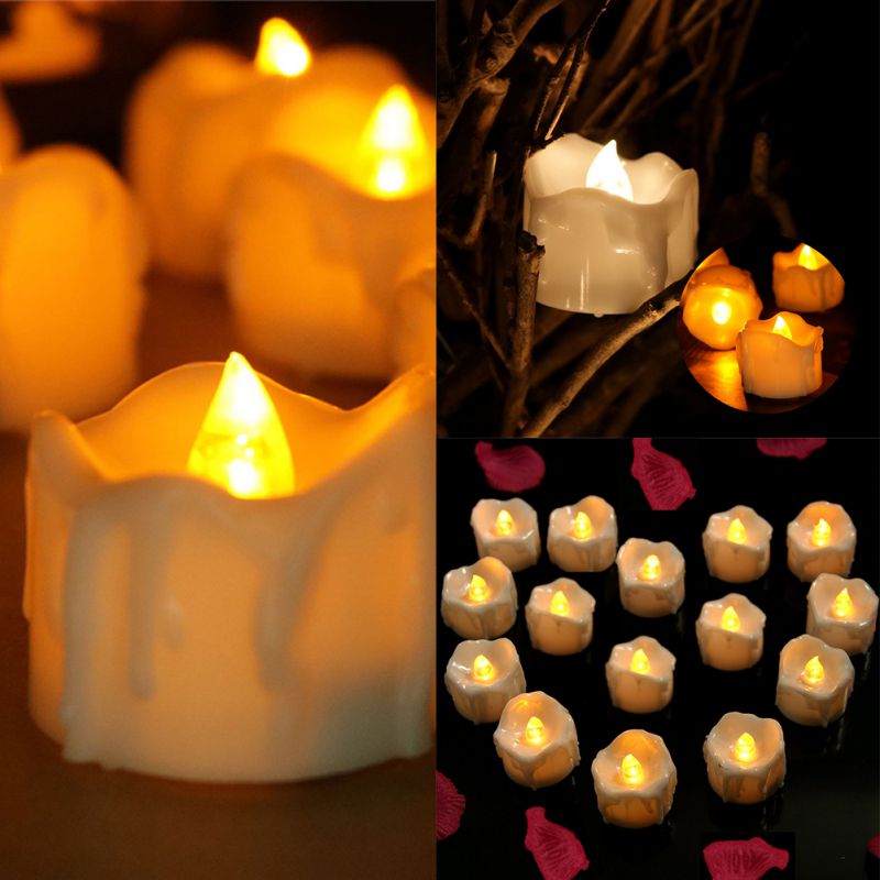 Batterie Betrieben Timer Kerzen 12 Packungen LED Flammenlose Votiv Tee Lichter Kerze Für Hochzeit Heimat Dekorationen