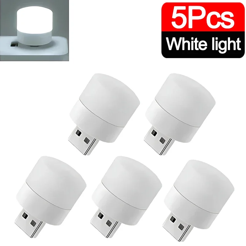 Mini bombillas de luz nocturna USB protección ocular blanca cálida luz de lectura de libros enchufe USB PC lámpara LED de carga de energía móvil: Marrón