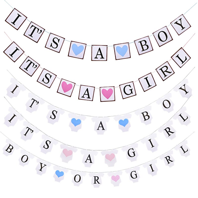C'est un garçon ou une fille bannière rose bleu papier lettre guirlande pour bébé douche décoration sexe révéler fête fournitures banderoles bannières