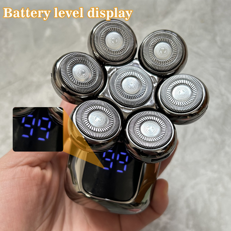 Afeitadoras de cabeza para hombres calvos, maquinilla de afeitar eléctrica rotativa, Afeitadora inalámbrica para hombres, maquinillas de afeitar eléctricas multifuncionales para hombres calvos, impermeables