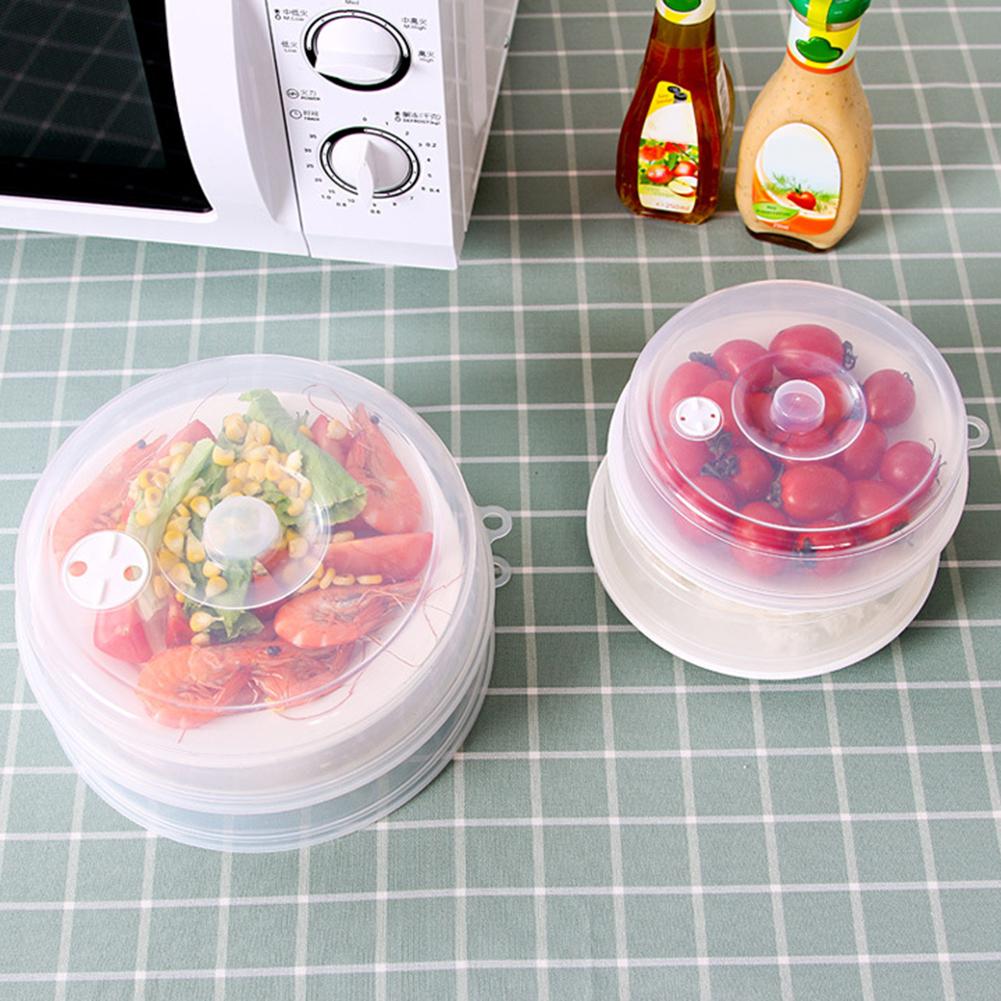 1pcs Plastic Microwave Food Cover Clear Lid Safe Vent Kitchen Tools Home Accessories