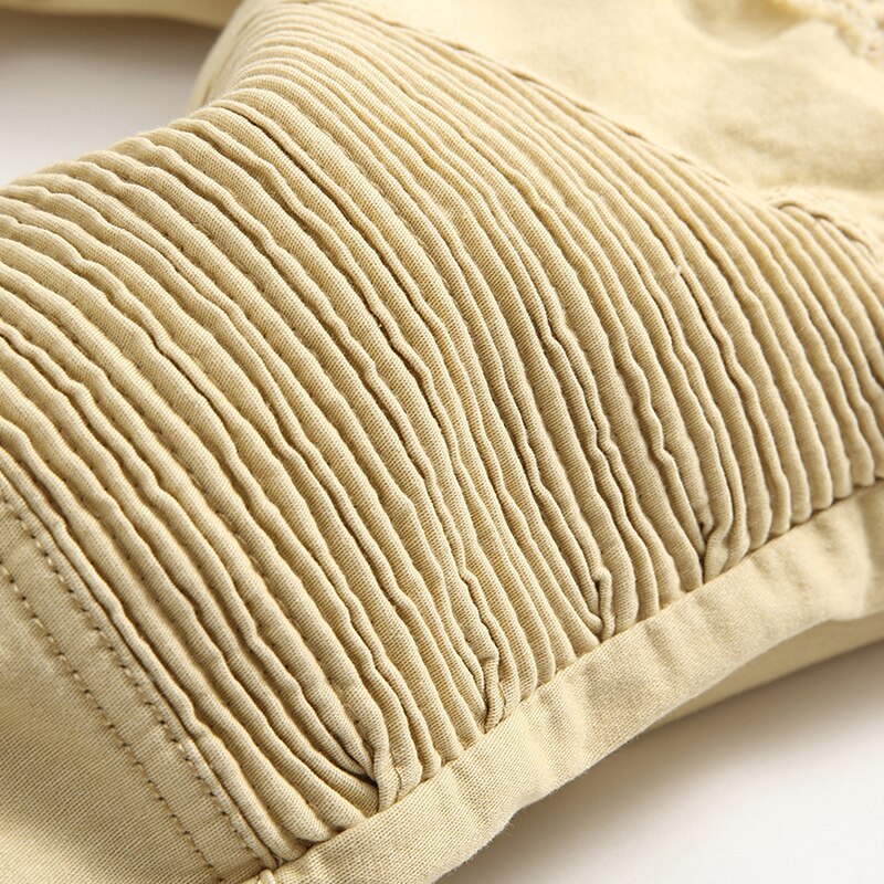 Silentsea heren jeans met kniegaten, gerafelde en gescheurde jeans voor heren, kaki kleur, broek, slim fit, bikerjeans voor heren, grote maten